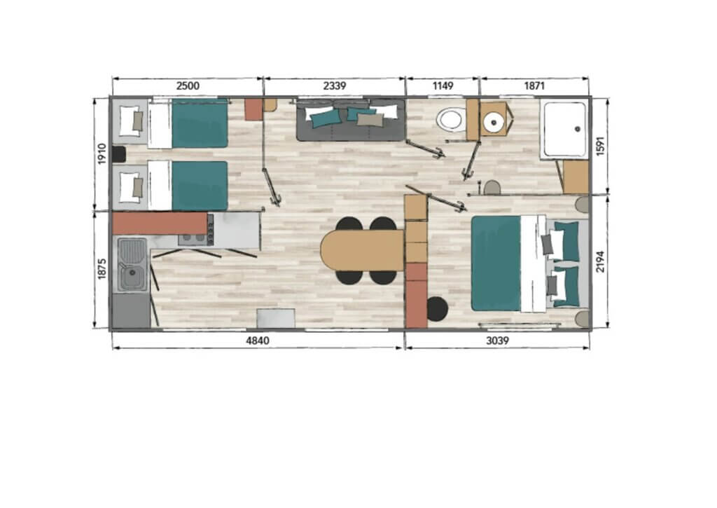 Mobil-home LOUISIANE GRAND LARGE 2 - 8